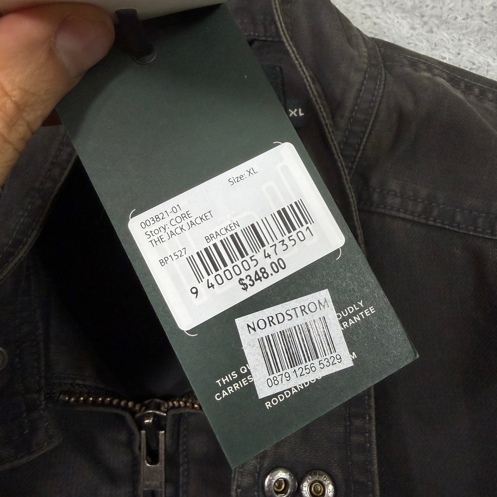 Rodd & Gunn The Jack Jacket Mens XL Gray Brown Bracken Distressed Italian Canvas - Picture 5 of 11